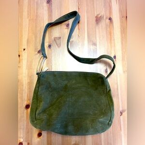 APOSTROPHE Medium Size Green Suede crossbody bag